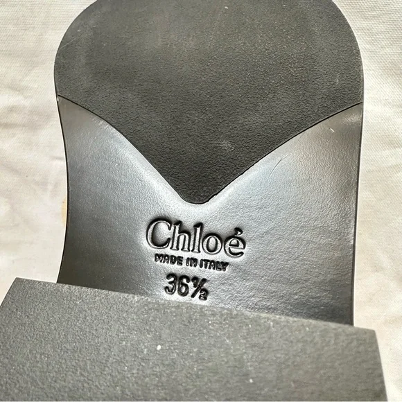 Chloe Roy Shearling-Lined Leather Black Ankle Boots Size 36.5 - Picture 7 of 14